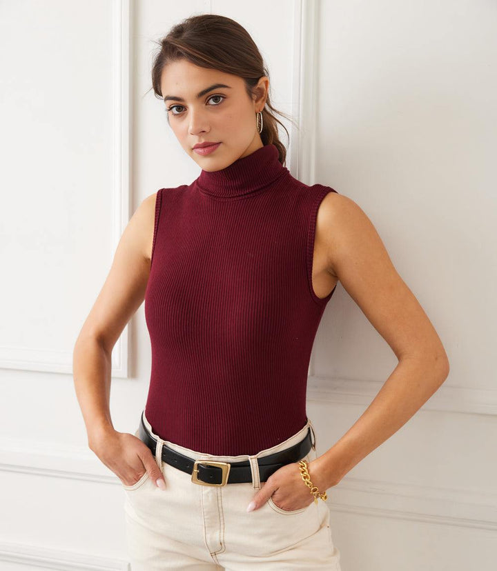 Ribbed Turtleneck Tank