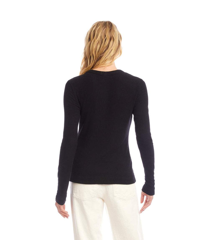 Long Sleeve Ribbed Crewneck Top