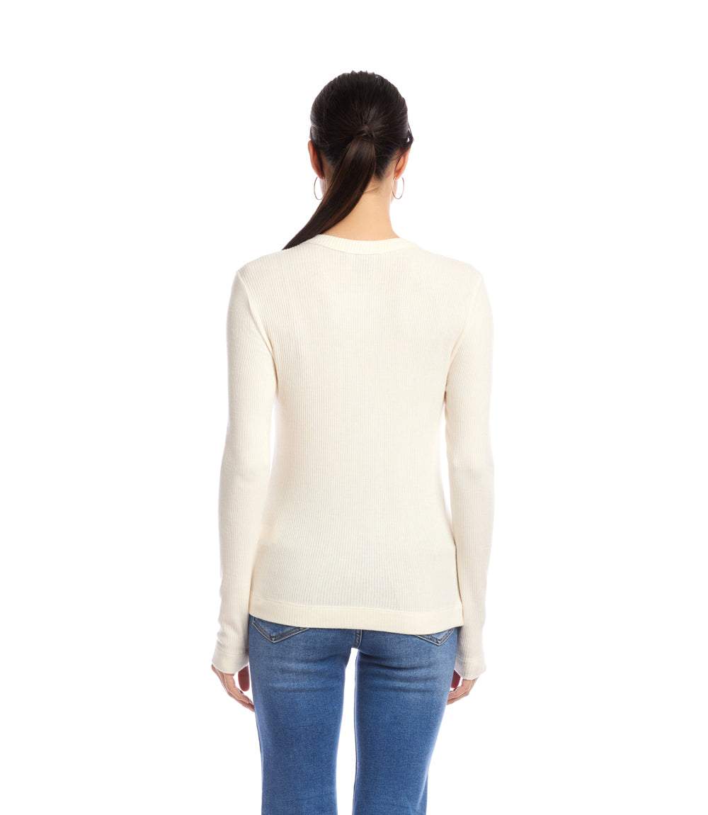 Long Sleeve Ribbed Crewneck Top