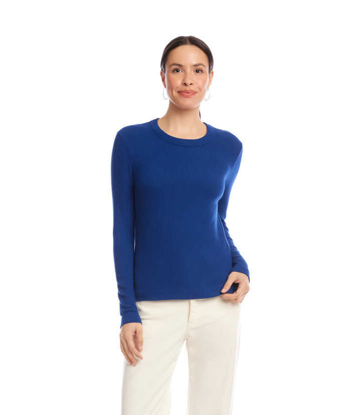 Long Sleeve Ribbed Crewneck Top