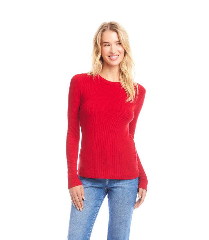 Long Sleeve Ribbed Crewneck Top