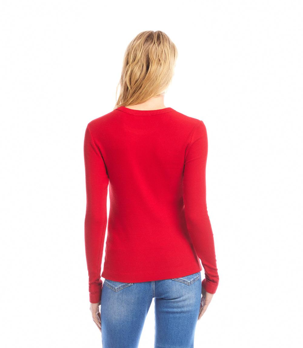Long Sleeve Ribbed Crewneck Top