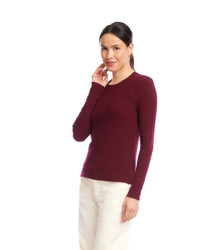Long Sleeve Ribbed Crewneck Top