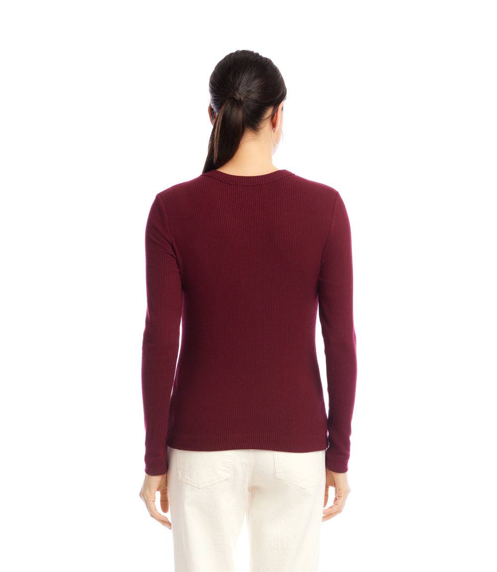 Long Sleeve Ribbed Crewneck Top
