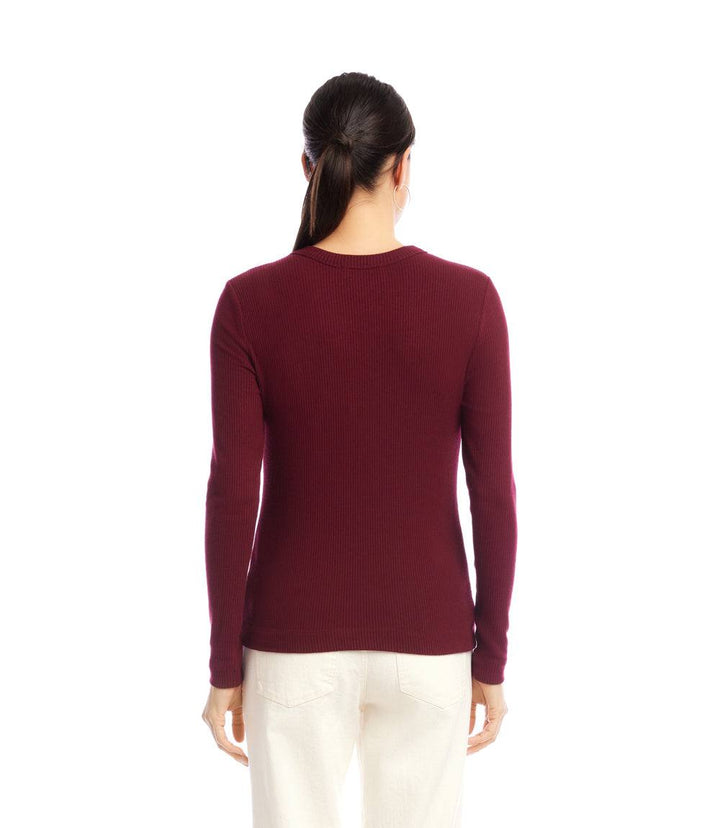 Long Sleeve Ribbed Crewneck Top