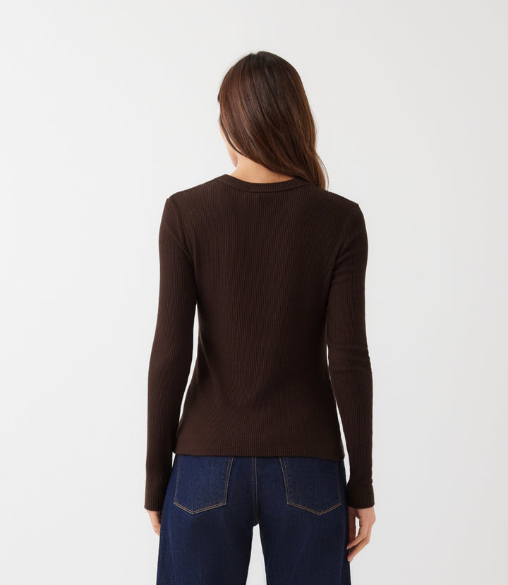 Ribbed Long Sleeve Crewneck Top