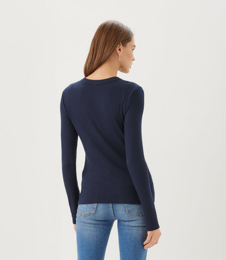 Ribbed Long Sleeve Crewneck Top
