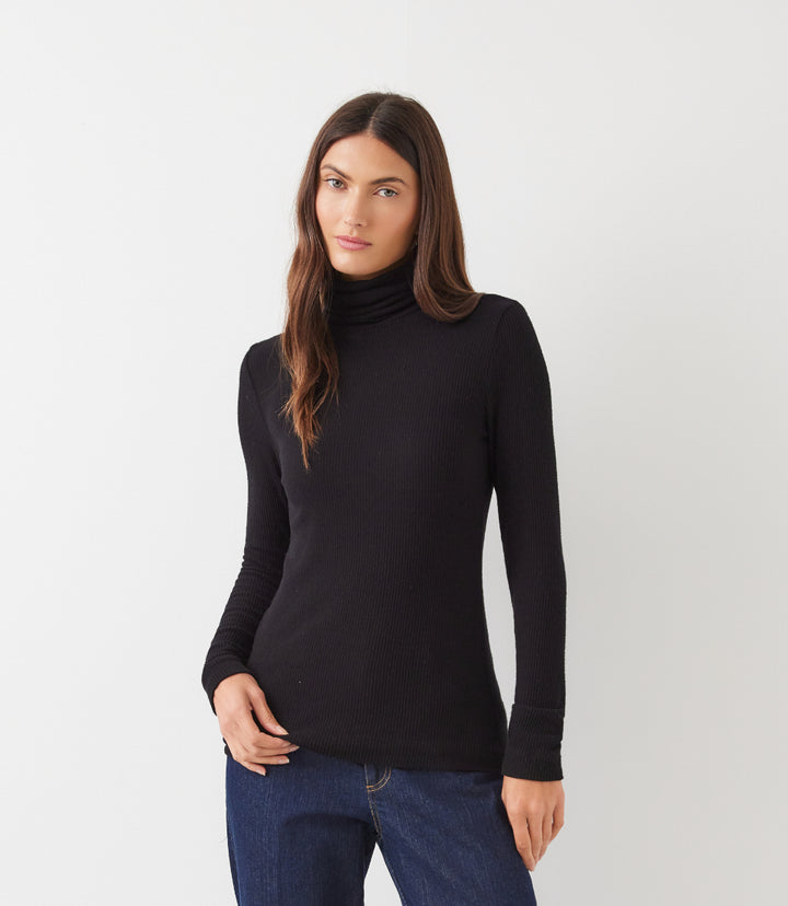 Ribbed Long Sleeve Turtleneck Top