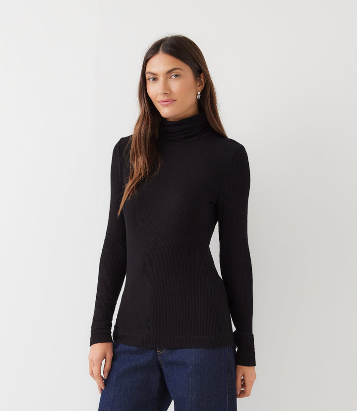 Ribbed Long Sleeve Turtleneck Top
