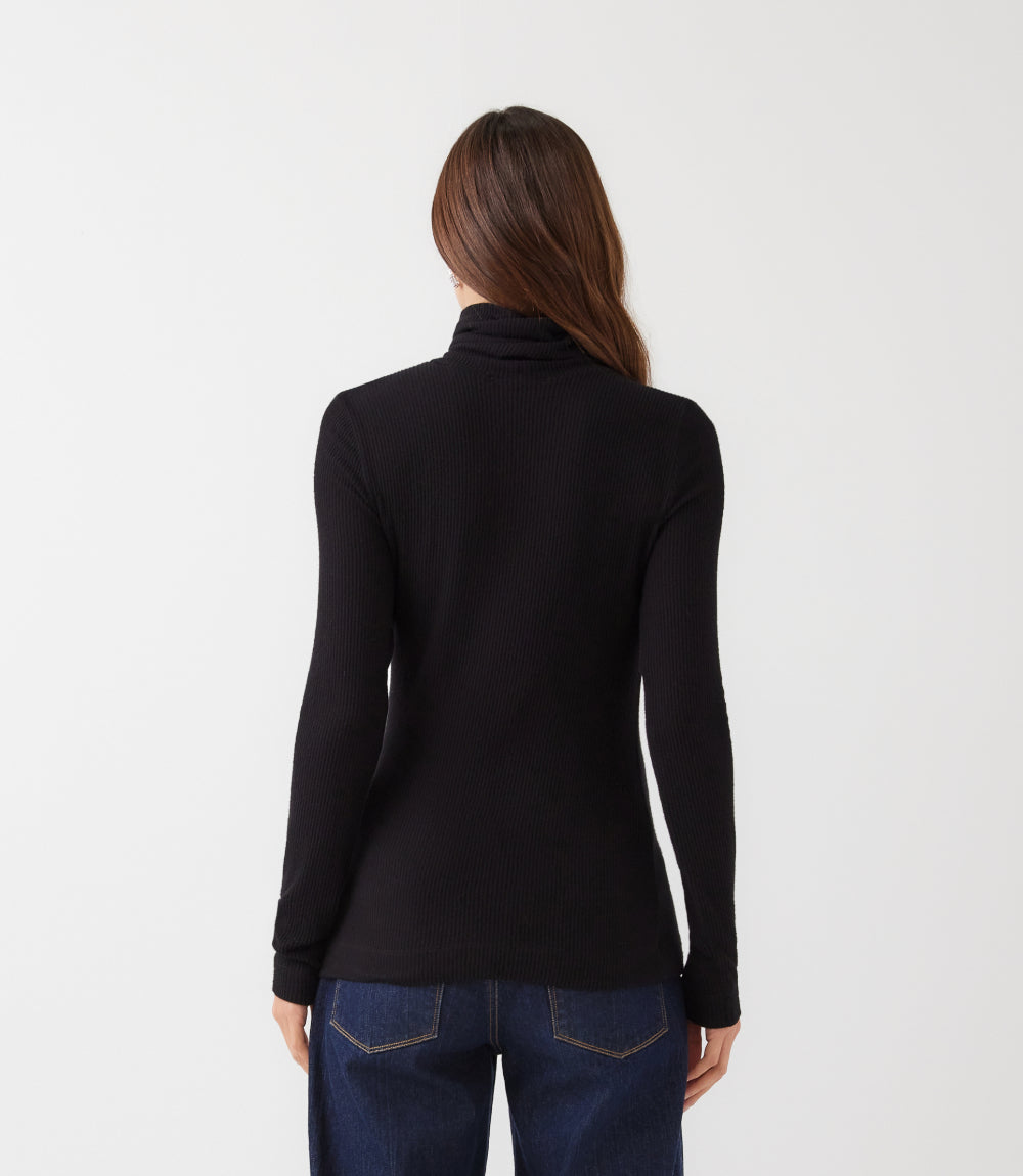 Ribbed Long Sleeve Turtleneck Top