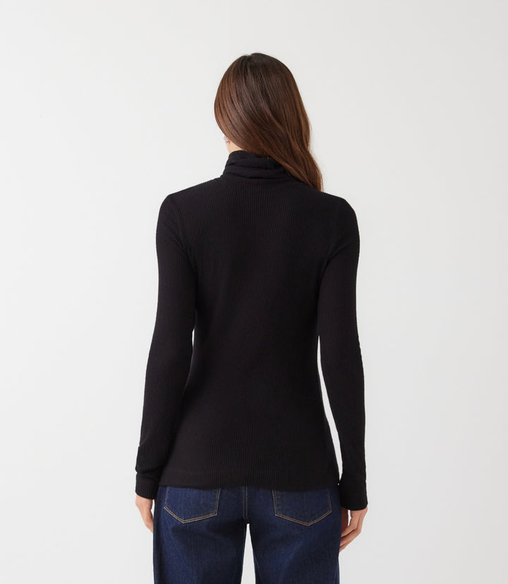 Ribbed Long Sleeve Turtleneck Top