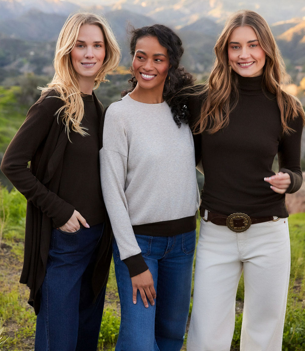 Ribbed Long Sleeve Turtleneck Top