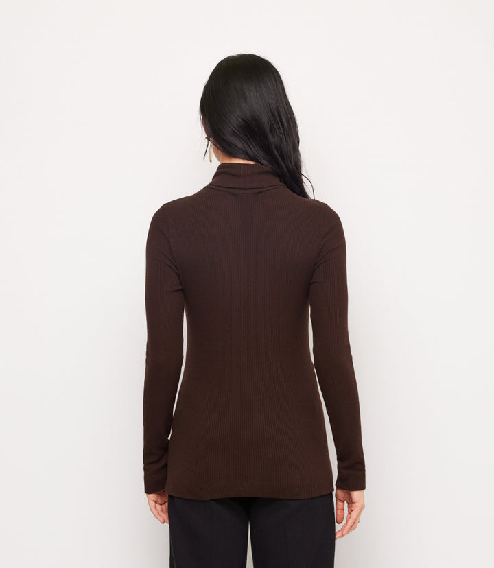 Ribbed Long Sleeve Turtleneck Top