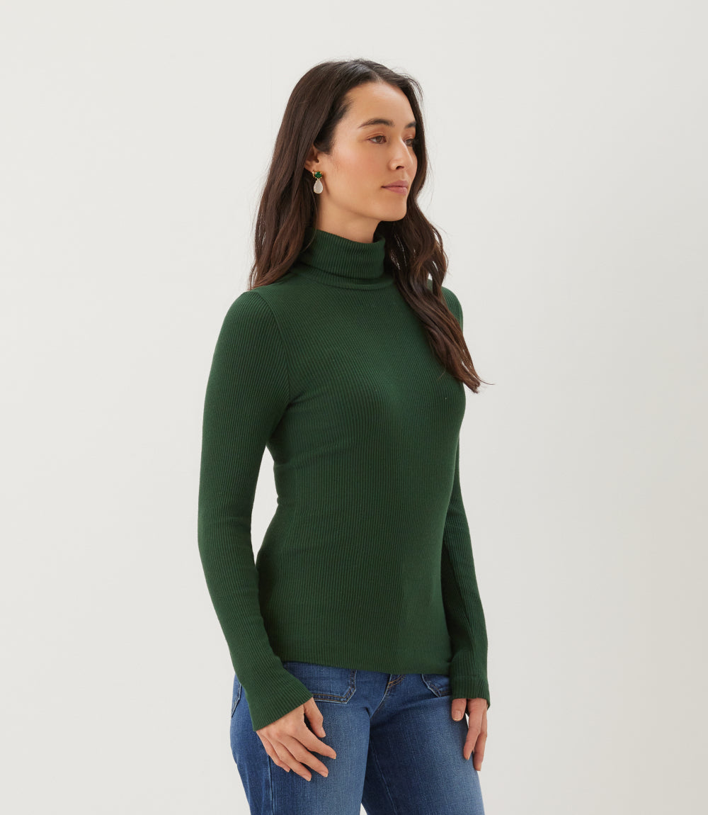Ribbed Long Sleeve Turtleneck Top