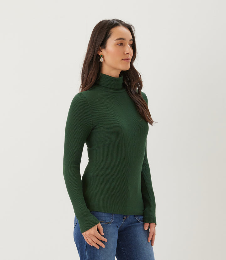 Ribbed Long Sleeve Turtleneck Top