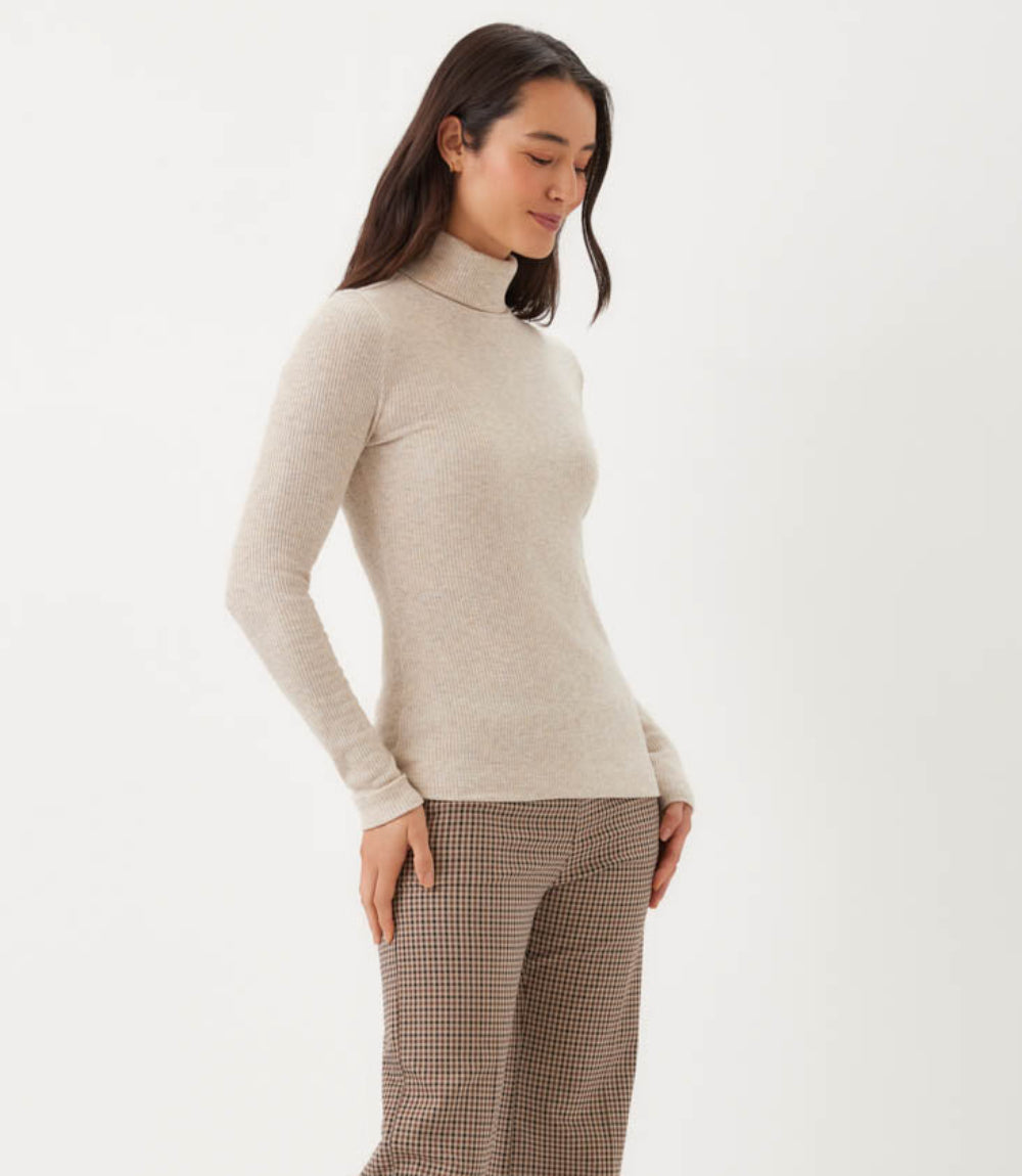 Ribbed Long Sleeve Turtleneck Top