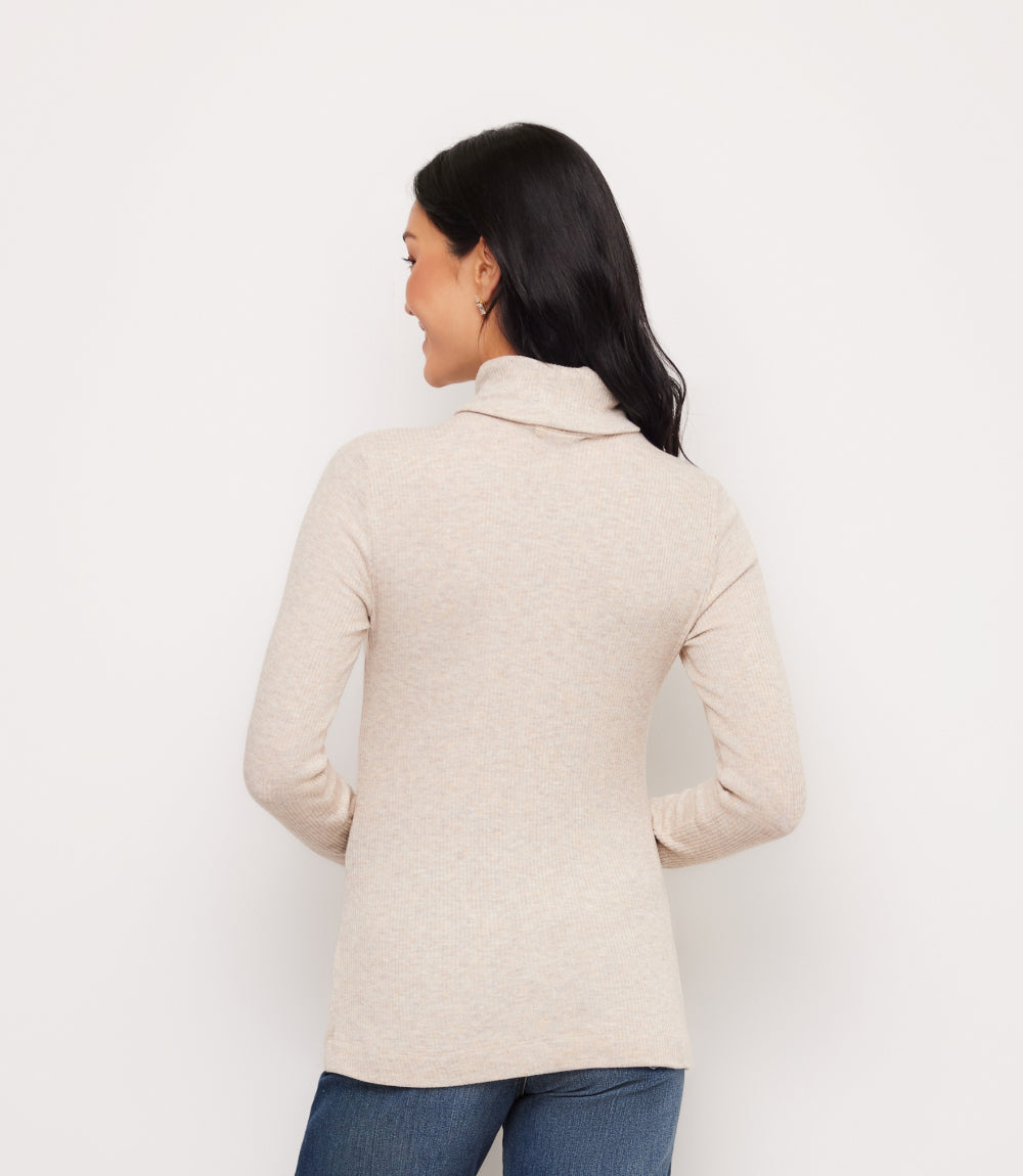 Ribbed Long Sleeve Turtleneck Top