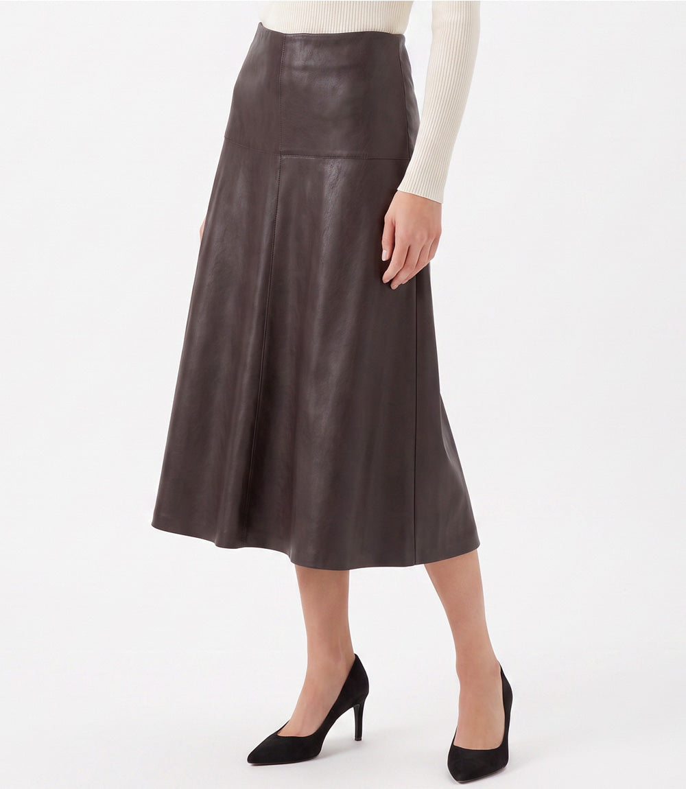 Faux Leather Midi Skirt
