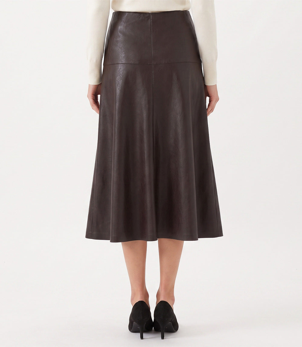 Faux Leather Midi Skirt