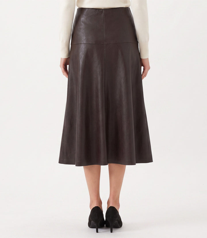 Faux Leather Midi Skirt