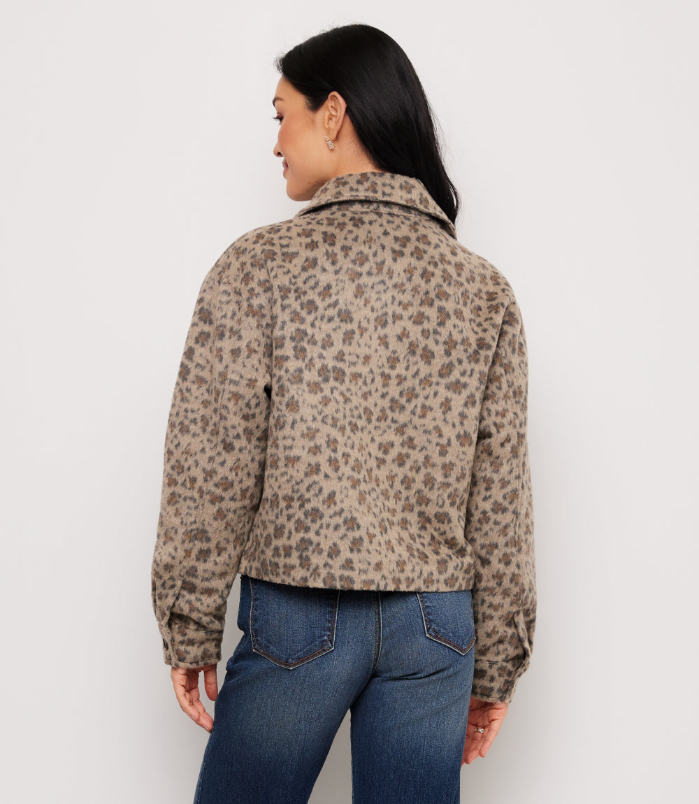 Brushed Faux Fur Shirt Jacket