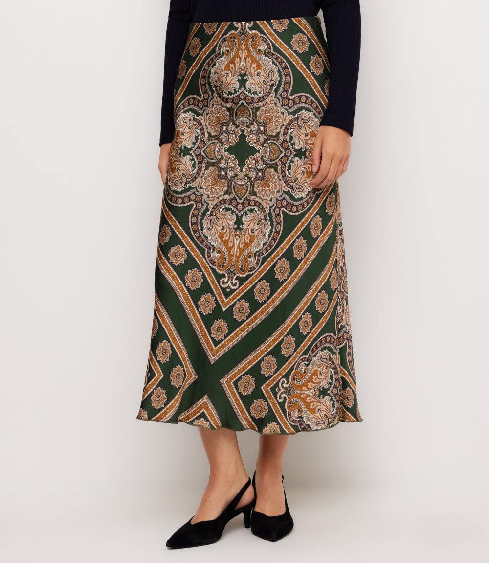 Bias Cut Midi Skirt