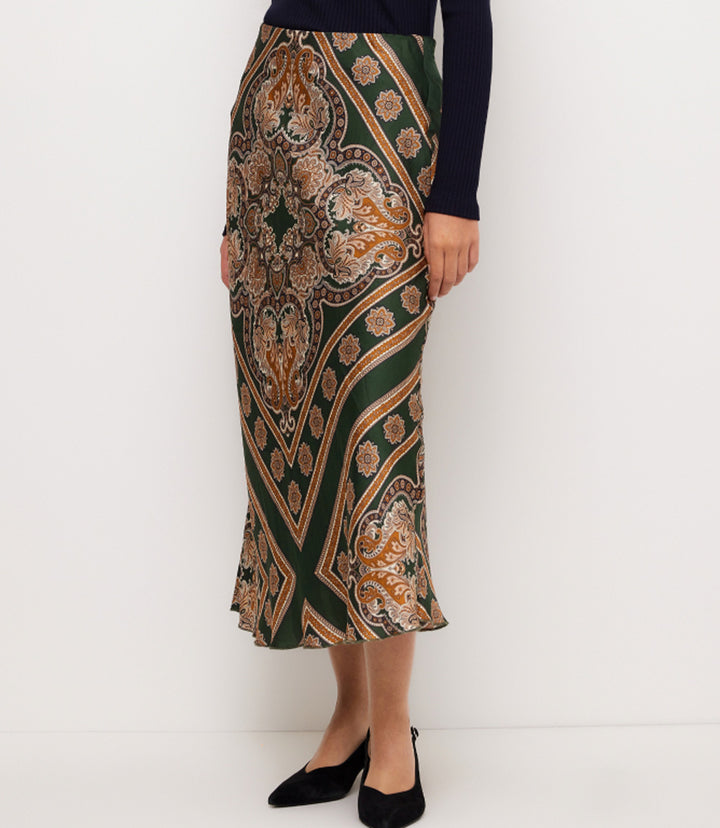 Bias Cut Midi Skirt