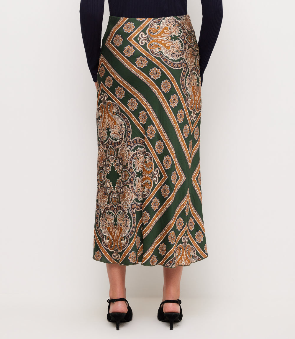 Bias Cut Midi Skirt