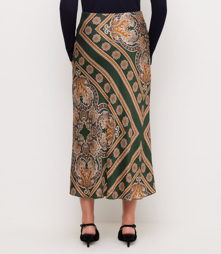 Bias Cut Midi Skirt
