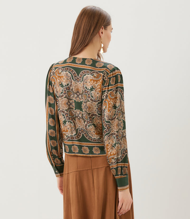 Long Sleeve Drape Front Top