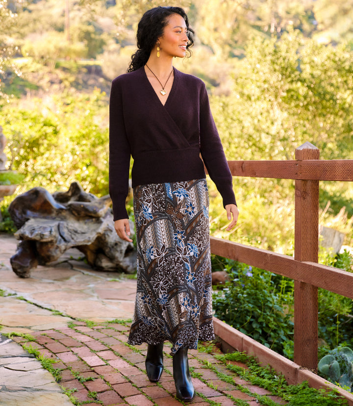 Bias Cut Midi Skirt