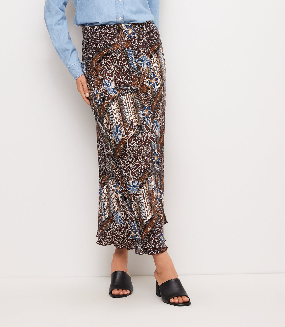 Bias Cut Midi Skirt