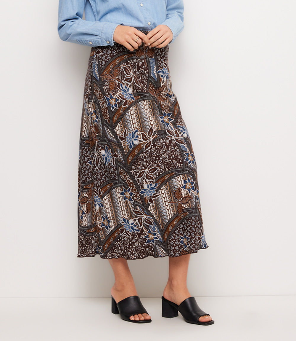 Bias Cut Midi Skirt