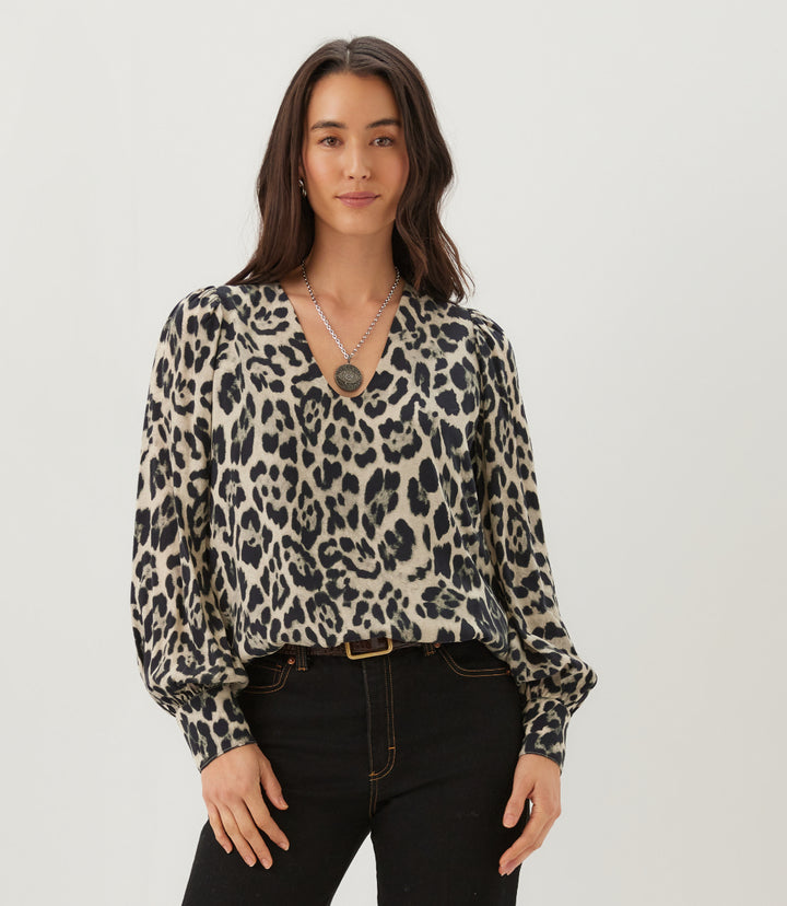 Puff Sleeve V-Neck Top