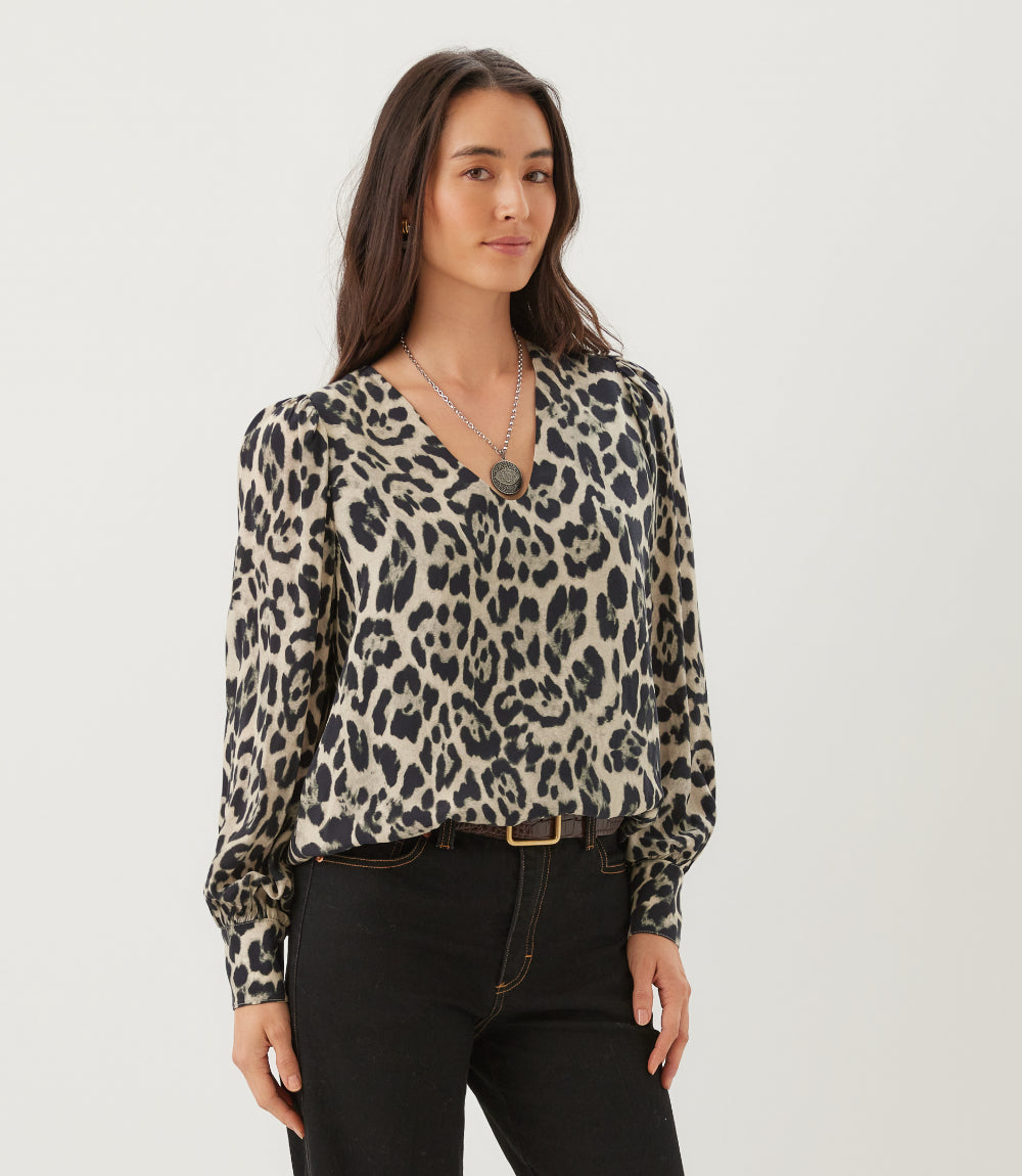Puff Sleeve V-Neck Top
