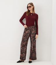 Velvet Burnout Wide-Leg Pants