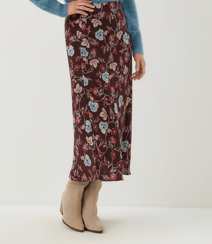 Bias Cut Midi Skirt