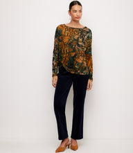 Long Sleeve Tie-Dye Burnout Side-Pick Up Top