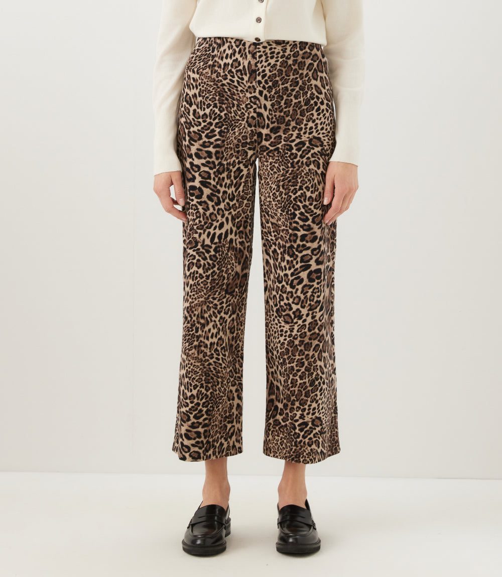 Petite Size Corduroy Cropped Wide-Leg Pants