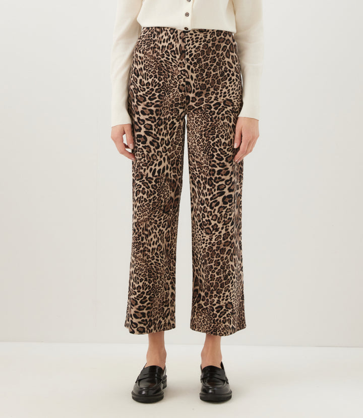 Corduroy Cropped Wide-Leg Pants