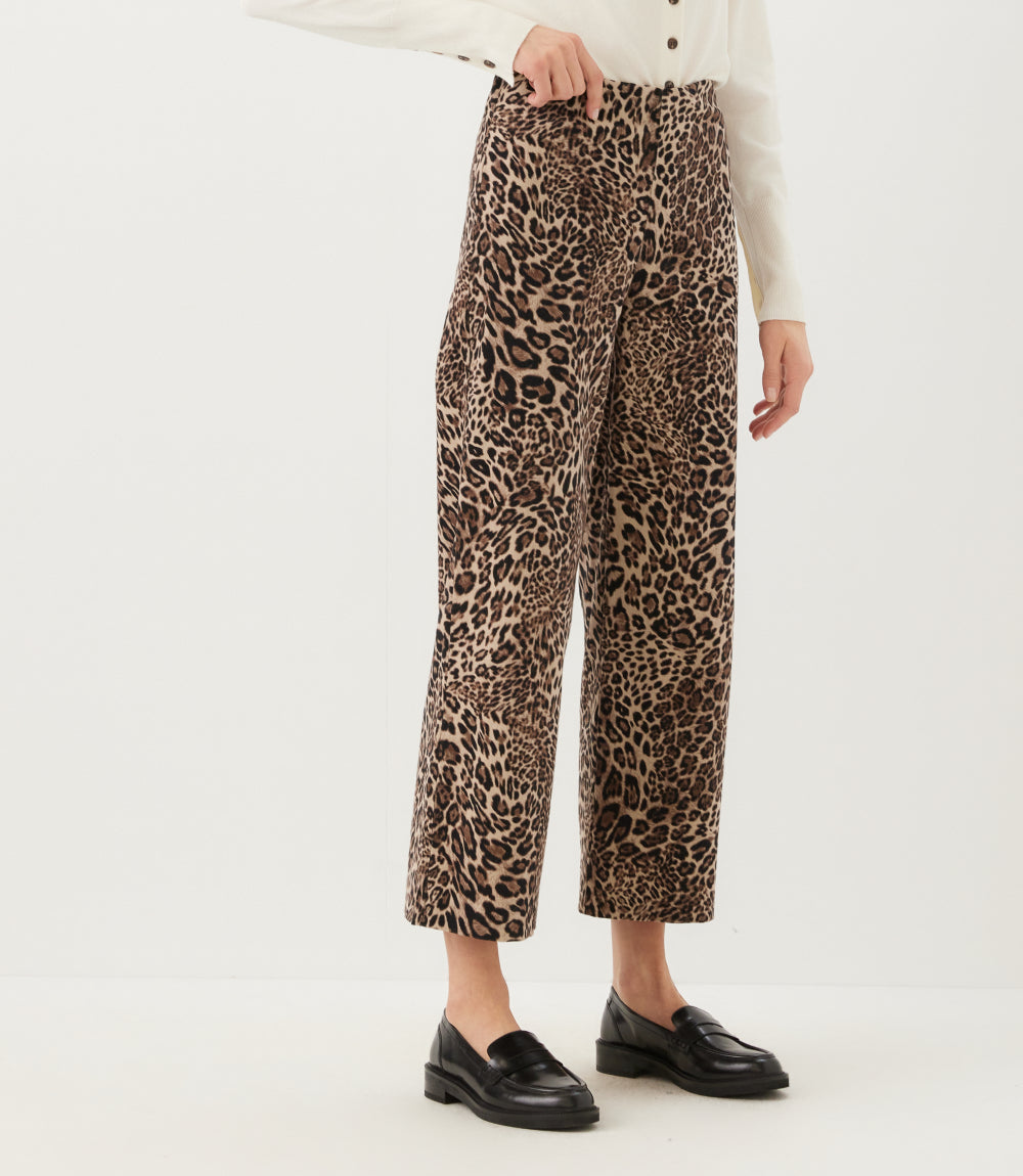 Corduroy Cropped Wide-Leg Pants