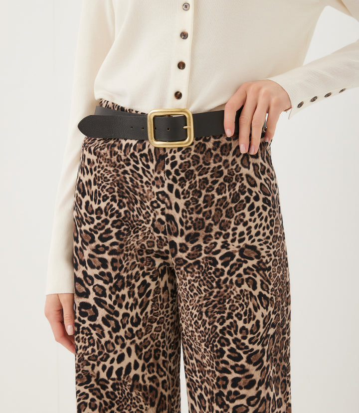 Corduroy Cropped Wide-Leg Pants
