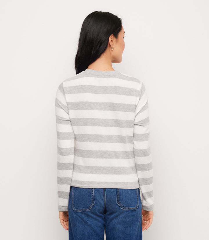 Long Sleeve Drape Front Top