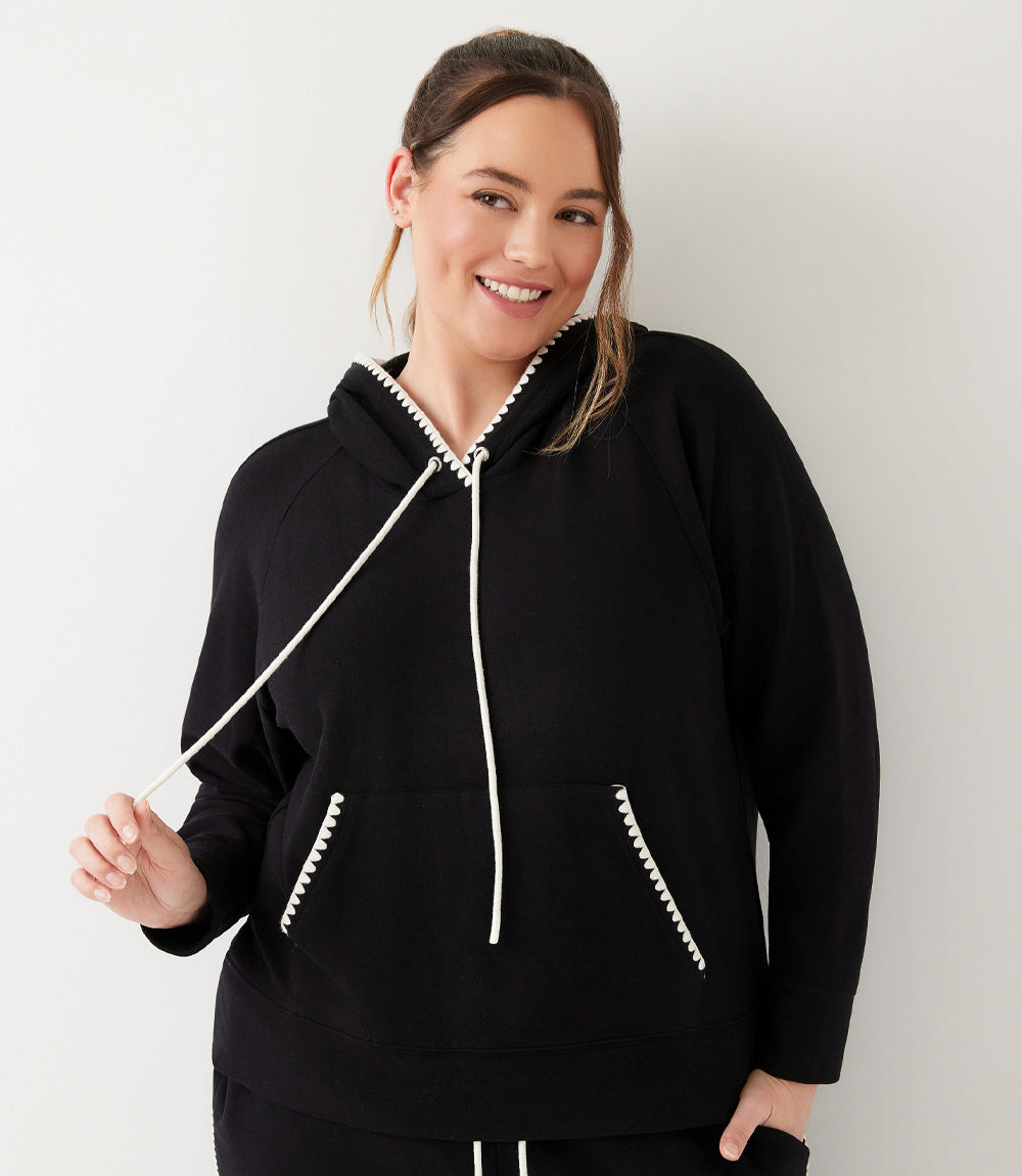 Plus Size Edge Stitch Hoodie