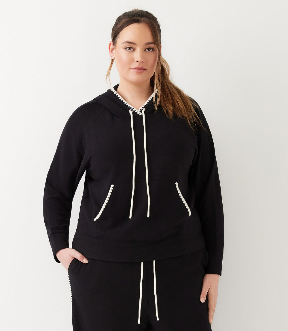 Plus Size Edge Stitch Hoodie