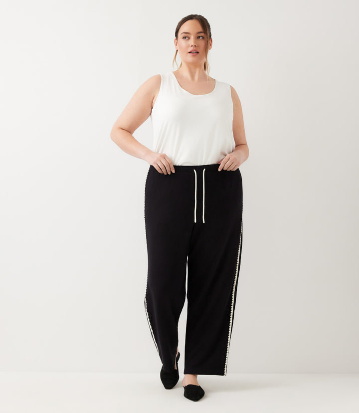 Plus Size Edge Stitch Drawstring Sweatpants