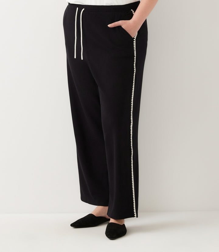 Plus Size Edge Stitch Drawstring Sweatpants