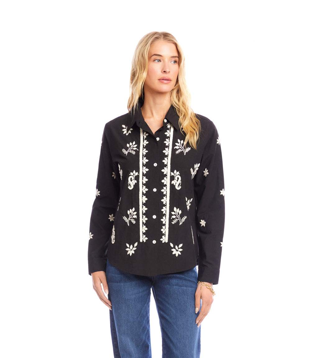 Long Sleeve Embroidered Shirt
