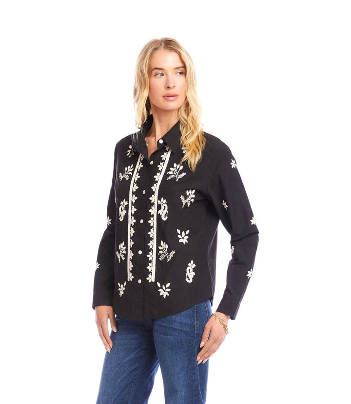Long Sleeve Embroidered Shirt