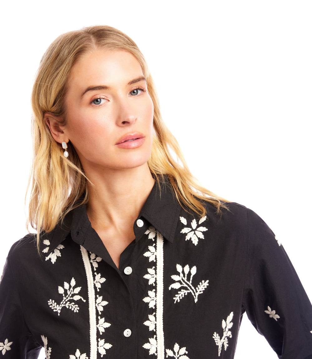 Long Sleeve Embroidered Shirt